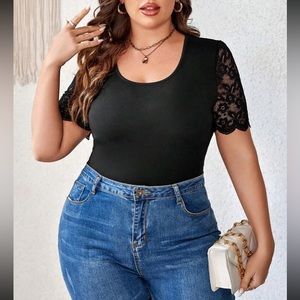 NEW 🆕 Sexy Black Bodysuit!!! Black placé Sleeves …Brand New!!!